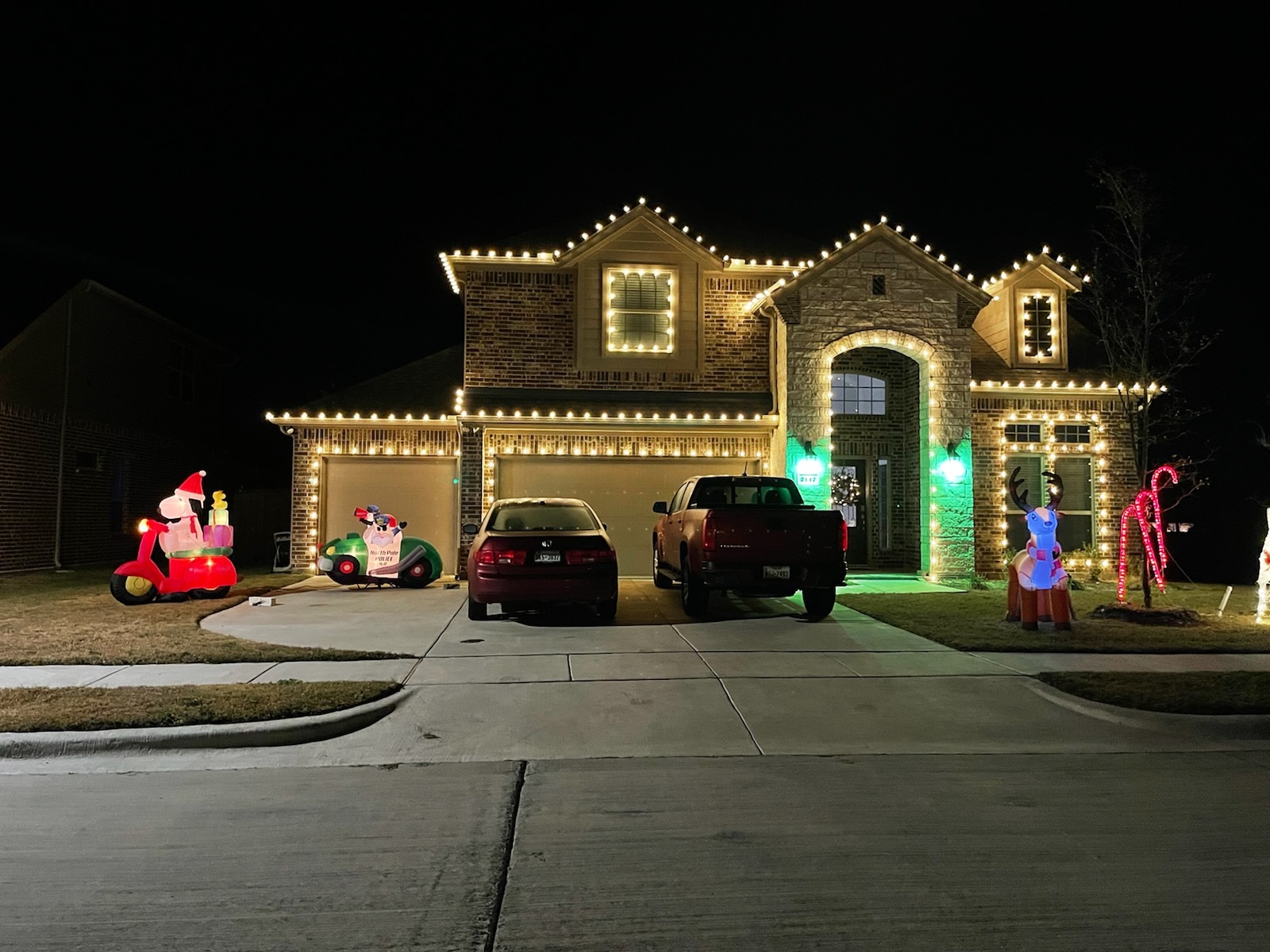 completed holiday light display North Texas - All Seasons Lawn Care